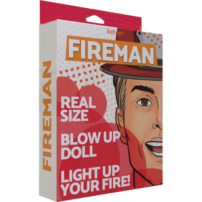 cartoon fireman head on box