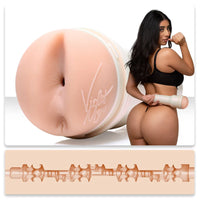 adult star violet myers standing beside molded butt fleshlight masturbator with texture 