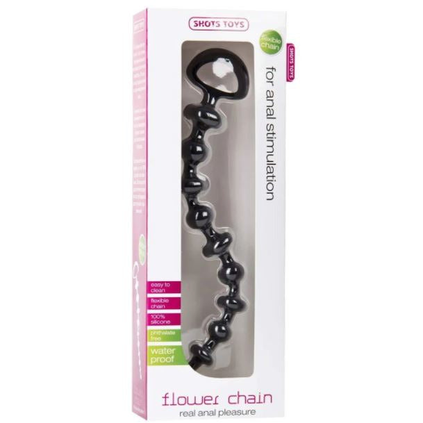 flower anal chain beads black by shots source adult toys