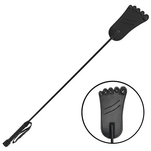 black foot riding crop on white background