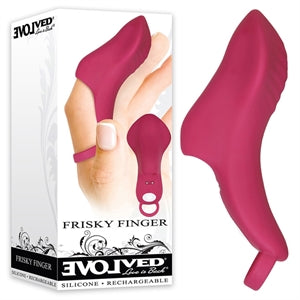 burgundy finger vibrator in package