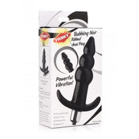 Frisky Bubbling Noir ribbed anal plug packaging on a white background