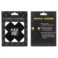 Nipple cover packaging with text and branding on a white background