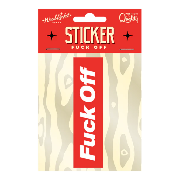 fuck off sticker in package