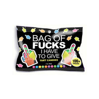 middle finger tart candies in rainbow colors in black wrapper