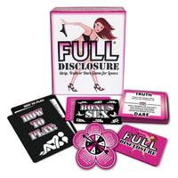 full disclosure adult game, with cards and spin wheel