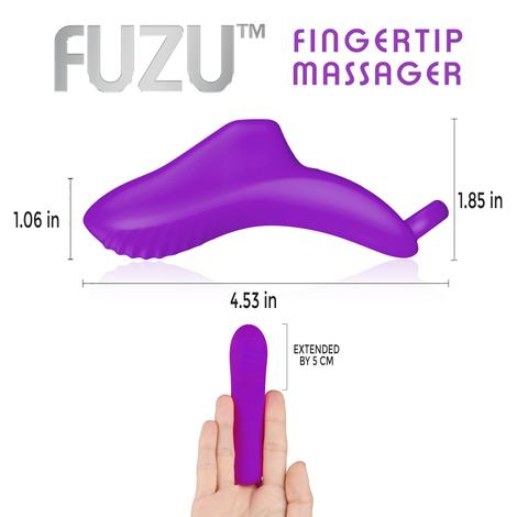 purple fuzu fingertip massager with info