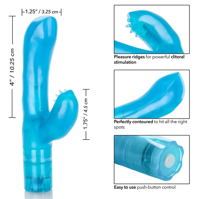 blue curved g spot and clit stim vibrator size chart