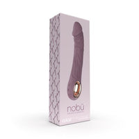 Purple packaging of a gage realistic vibrator with 'nobu' branding on a white background