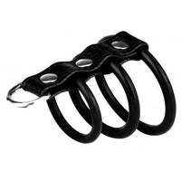 3 ring silicone gates of hell connect by black leather