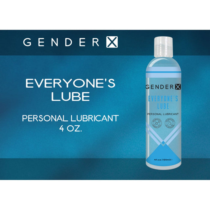 clear bottle of lubricant on blue back ground