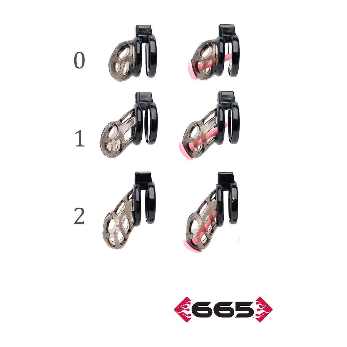 set of 3 different sizes cock chastity cage