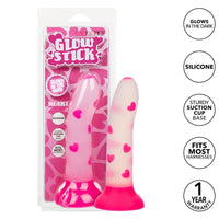 clear dildo with pink hearts and pink suction cup bottom