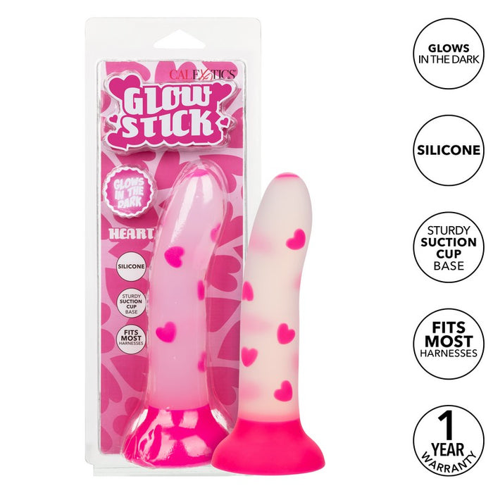 clear dildo with pink hearts and pink suction cup bottom