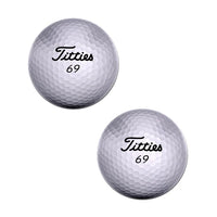 golfball pasties with the words titties 69 in middle