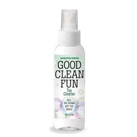 Spray bottle labeled 'Good Clean Fun' eucalyptus toy cleaner on a white background