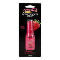 GoodHead Booty Licker Spray packaging with strawberry flavor on a white background