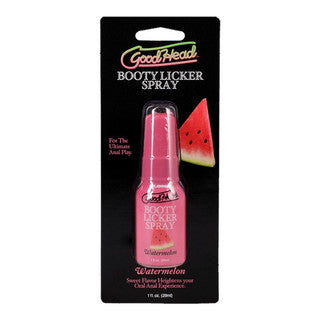 GoodHead Booty Licker Spray packaging with watermelon flavor on a white background