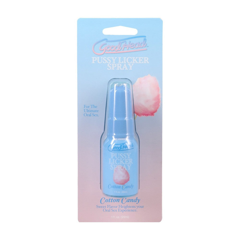 blue spray bottle of goodhead pussy lickers cotton candy