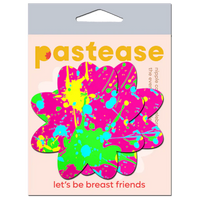 pink paint splatter breast pasties in package
