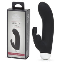 min black rabbit vibrator with clit stim on box