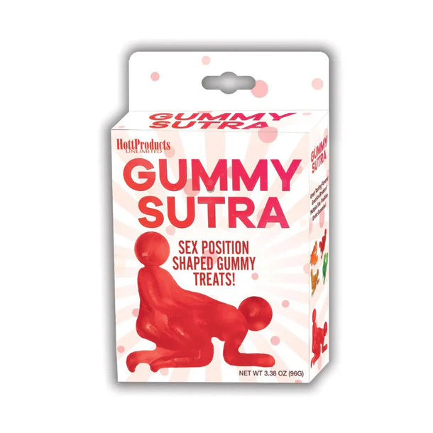 Gummy Sutra packaging with red gummy candy illustration on a white background