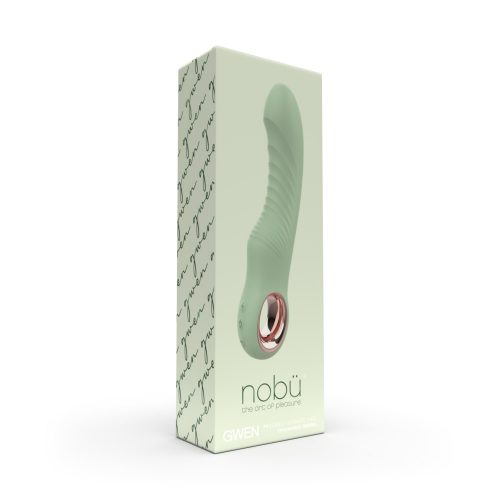 Green Nobè gwen g spot vibrator in packaging on a white background