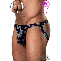 mushroom jock strap with pouch uv reactive