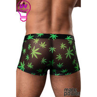 sheer black boxers with weed leaf back view