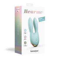 green bunny shaped clitoral vibrator on box packaging