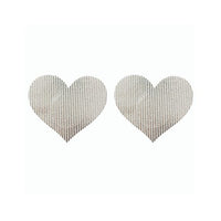 Heart-shaped nipple covers on a white background