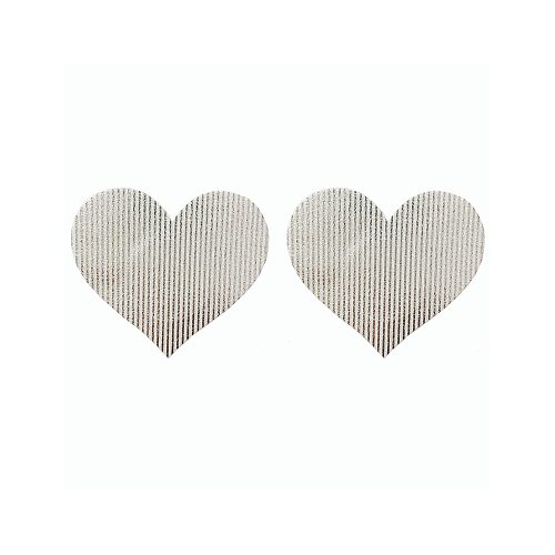 Heart-shaped nipple covers on a white background