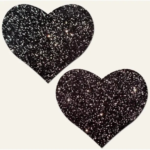 black heart glitter pasties