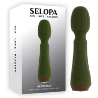 army green vibrating wand with ripples