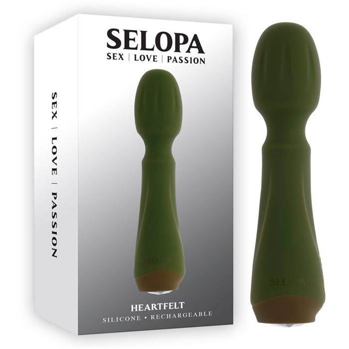 army green vibrating wand with ripples