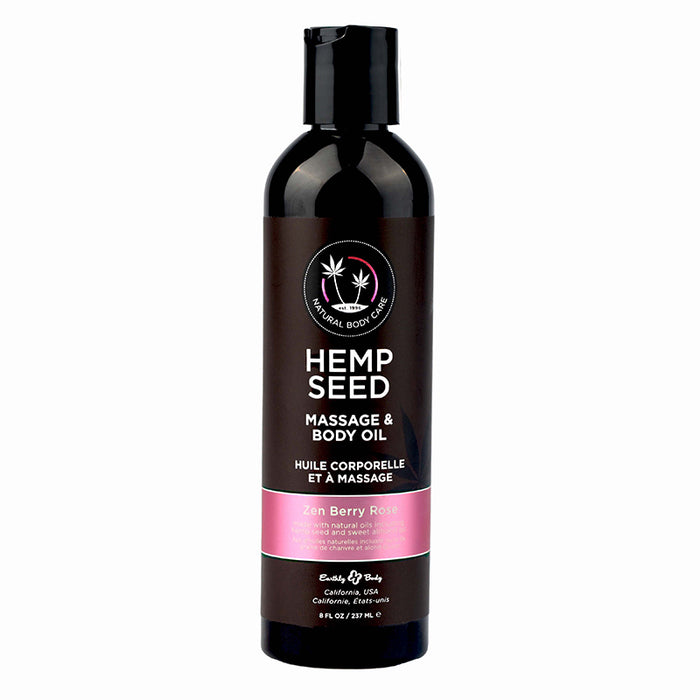 bottle of massage oil zen berry rose 8oz