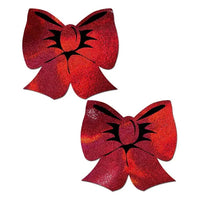 red glitter bow pasties