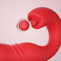 red curved vibrator with tongue 