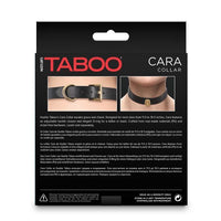 Packaging of Taboo Cara Collar with product images and text on a white background