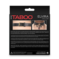 Packaging of Taboo Elvira Collar with product images and branding on a white background