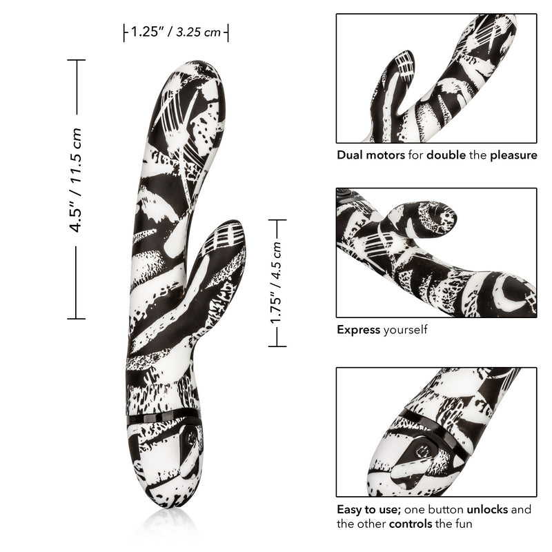 black & white pattern vibrator size & function chart