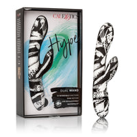 black & white pattern vibrator with clit stim and box