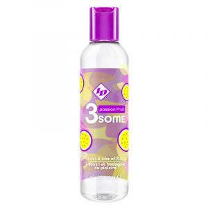 clear bottle with purple cap and purple and yellow label