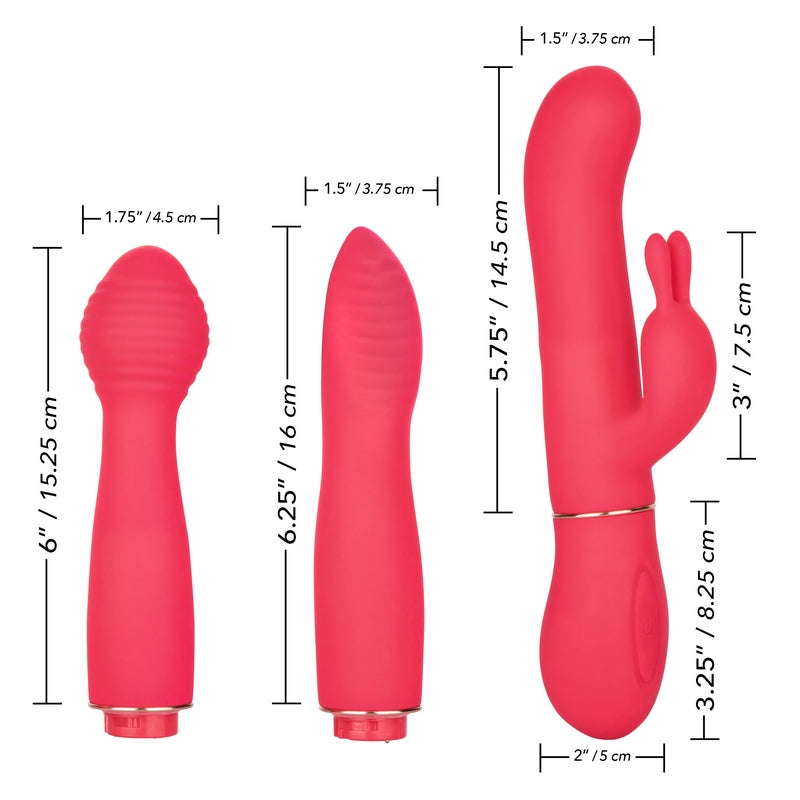 3 set pink vibrator size chart
