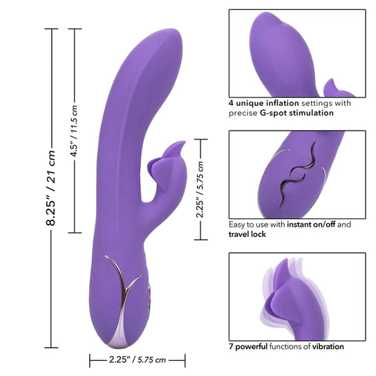 purple vibrator size and feature chart