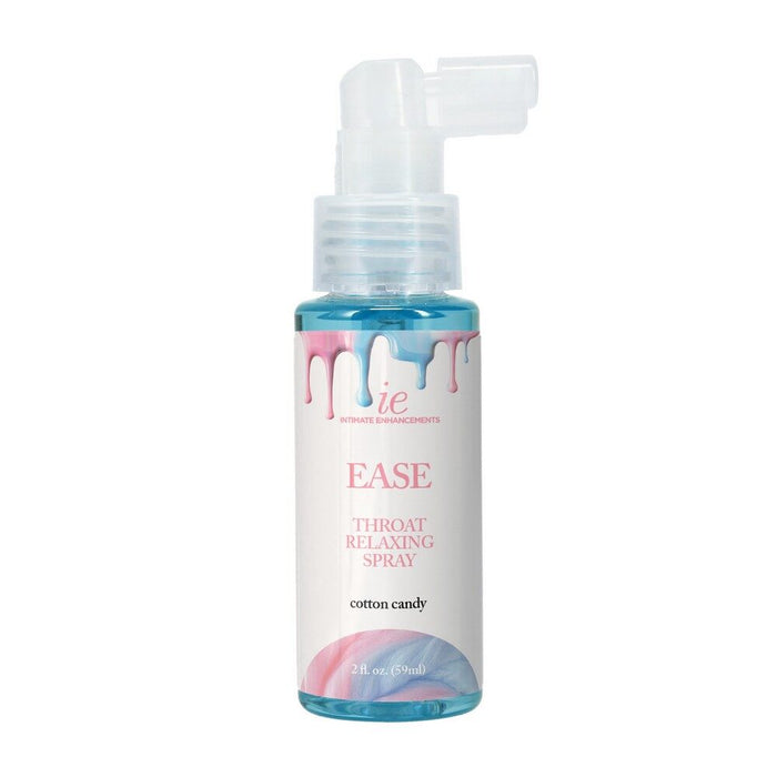 Throat relaxing spray bottle labeled 'Ease' with cotton candy design on a white background