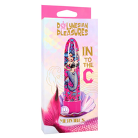 pink vibrator with mermaid, on box packaging