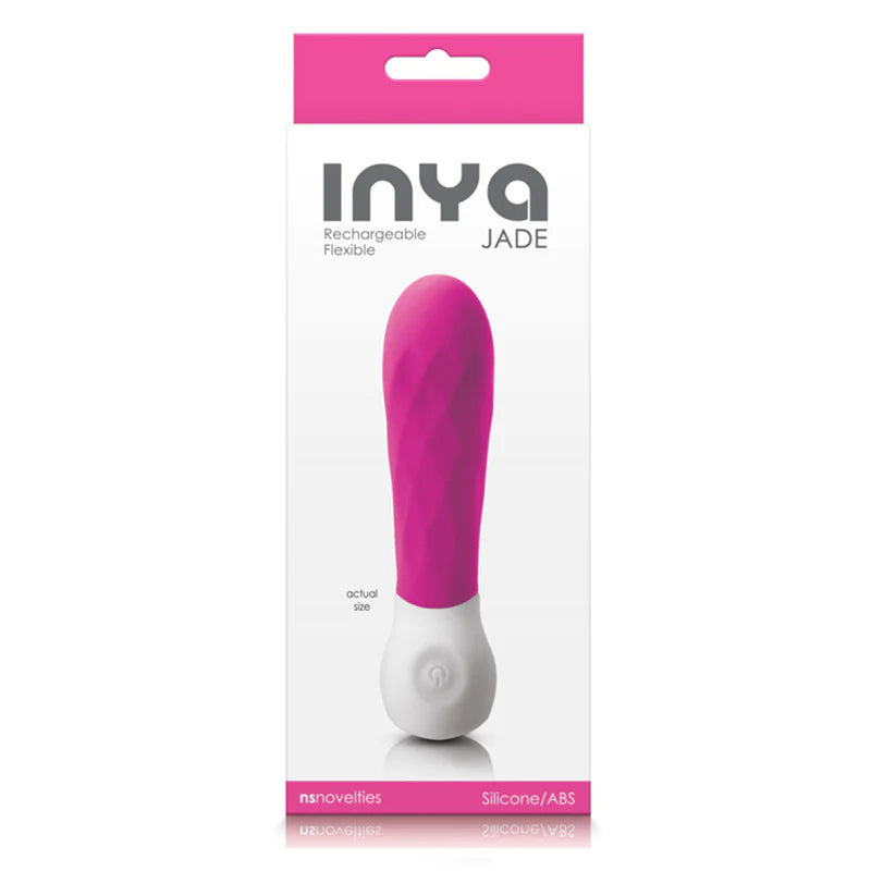 pink ridged vibrator with white bottom with box