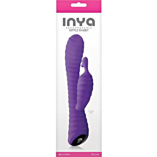 purple rippled vibrator with  clit stim in box