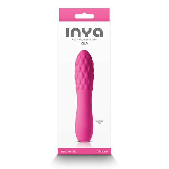 pink vibrator with smooth bottom and ridged top